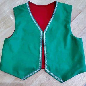Kid's Red and Green Holiday Vest